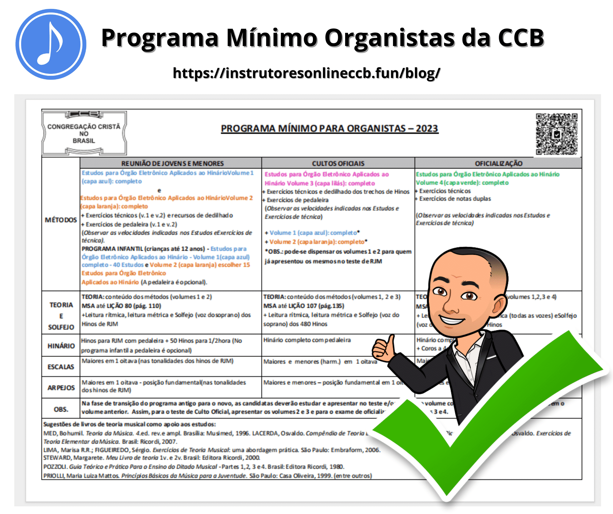 Programa Mínimo Organistas CCB - Instrutores OnlineInstrutores Online