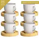 Kit Xicaras De Café Com Pires Kit Caneca Porcelana Branca Chicara De Cafe Chá 170ml