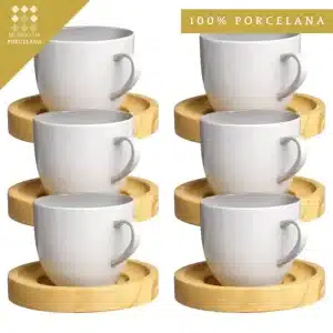 Kit Xicaras De Café Com Pires Kit Caneca Porcelana Branca Chicara De Cafe Chá 170ml