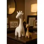Girafas mãe e filho filha estatua decoração animal luxo enfeite sala zoo estatueta minimalista mesa textura para casa