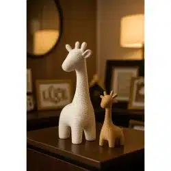 Girafas mãe e filho filha estatua decoração animal luxo enfeite sala zoo estatueta minimalista mesa textura para casa
