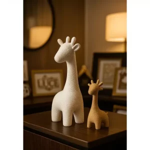 Girafas mãe e filho filha estatua decoração animal luxo enfeite sala zoo estatueta minimalista mesa textura para casa